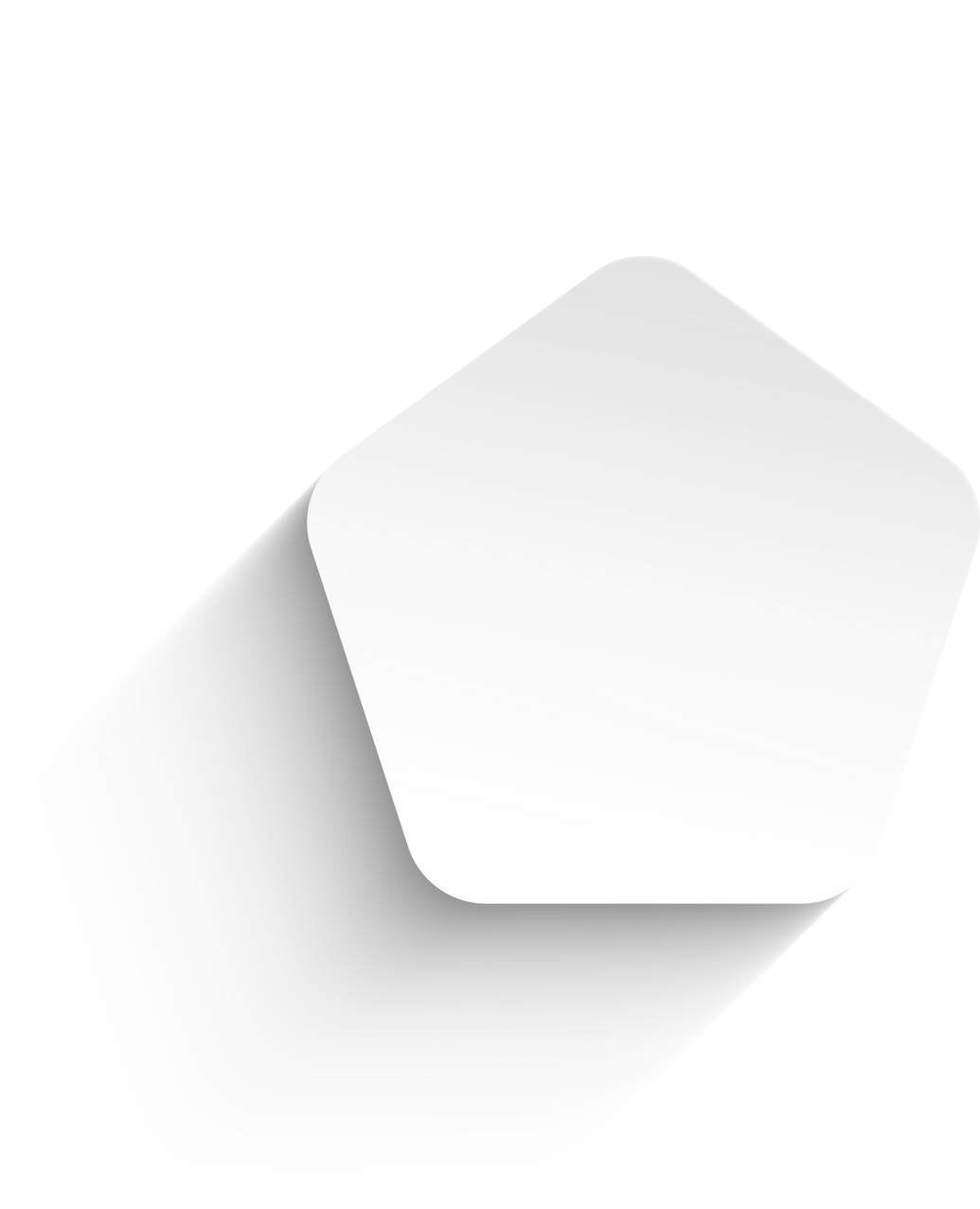 Neumorphic pentagon shape, transparent button, Minimal button realistic shadow, change color with Duotone effect.