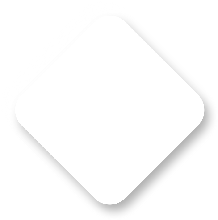 Neumorphic rhombus shape, rounded transparent button, Minimal button with light and shadows.